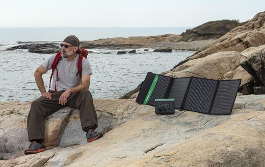 Hordozható áramforrás kempingezéshez