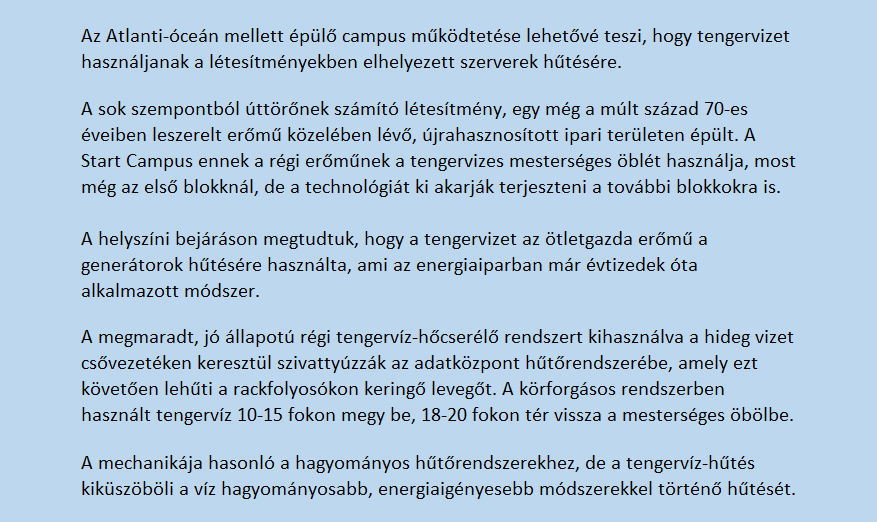 Tengervíz az adatközponthoz